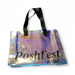 Holographic Tote Bag with Black Handles